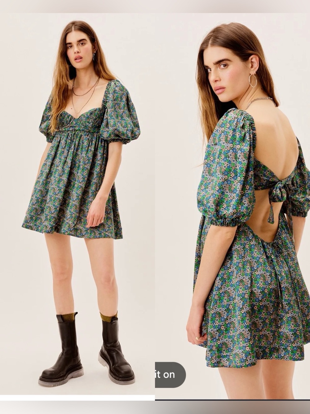 For Love & Lemons Alisa Mini Dress Floral , size Xs